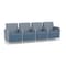 Lesro Siena 4 Seat Tandem Seating, Brushed Steel, RS RainSong Back, MD Titan Seat, RS RainSong Panels SN4103 - alternate 1